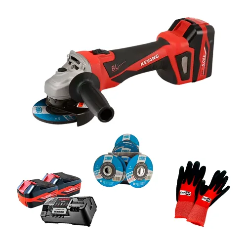 amoladora-esmeril-angular-18v-dg18bl-125s-2-bat-cargador Amoladora Esmeril Angular 18V DG18BL-125S (2 baterías + 1 cargador) + 3 cajas de discos de corte de 114x1.0 Basic